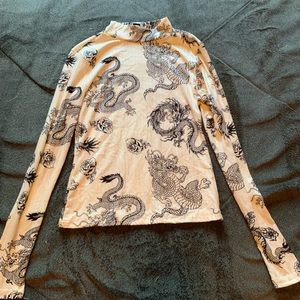 Dragon themed skin tight turtle neck